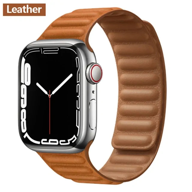 Leather Link Magnetic Loop Bracelet iWatch Series