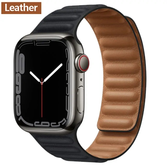 Leather Link Magnetic Loop Bracelet iWatch Series