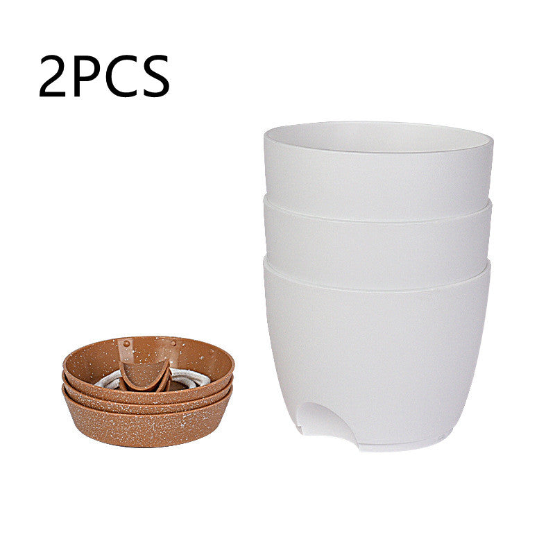 Household Round Plastic No-Watering Removable Planter