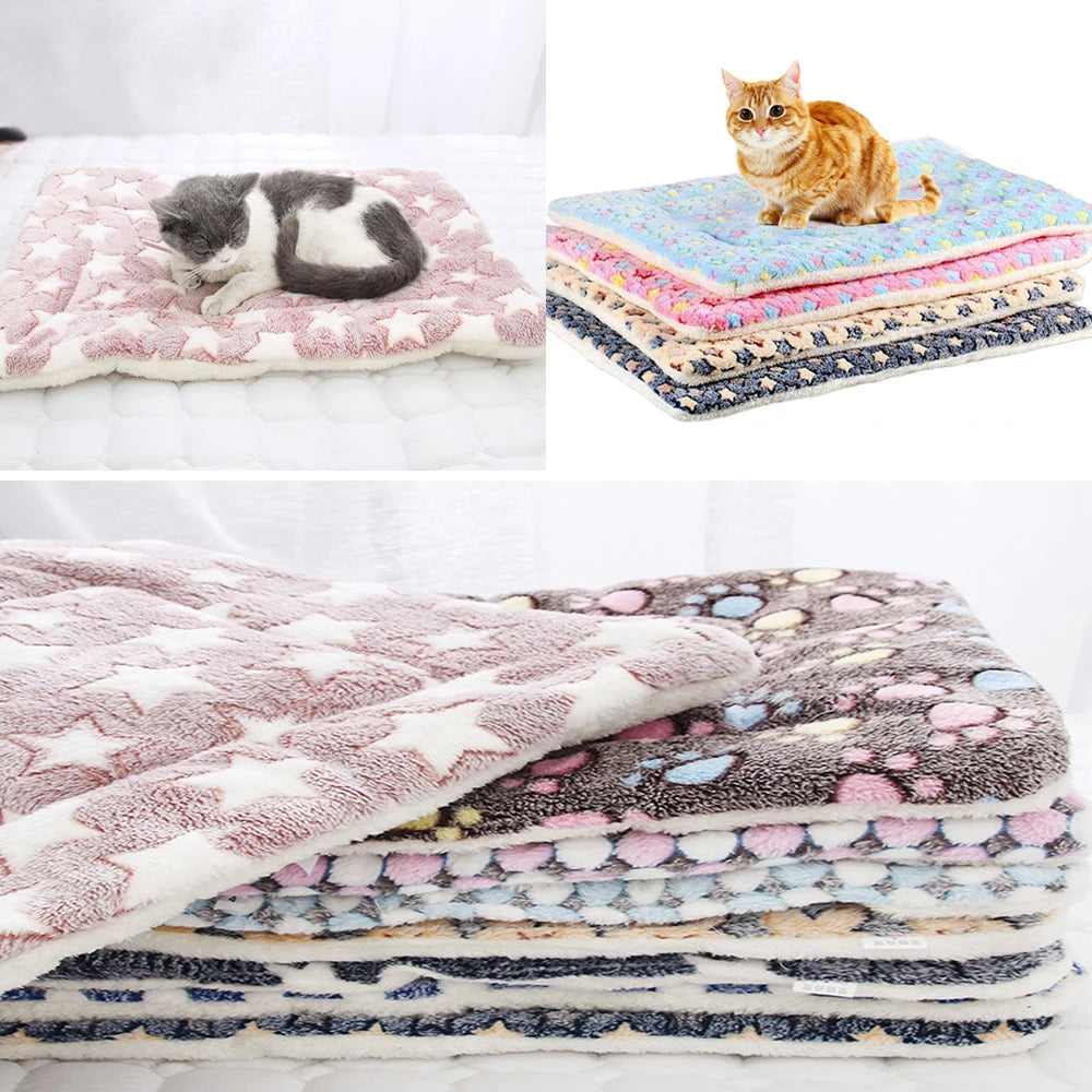 Winter Warm Dog Bed Soft Fleece Pet Blanket Cat Litter Puppy Sleep Mat Lovely Mattress Cushion for Small And Large Dogs 5 Size