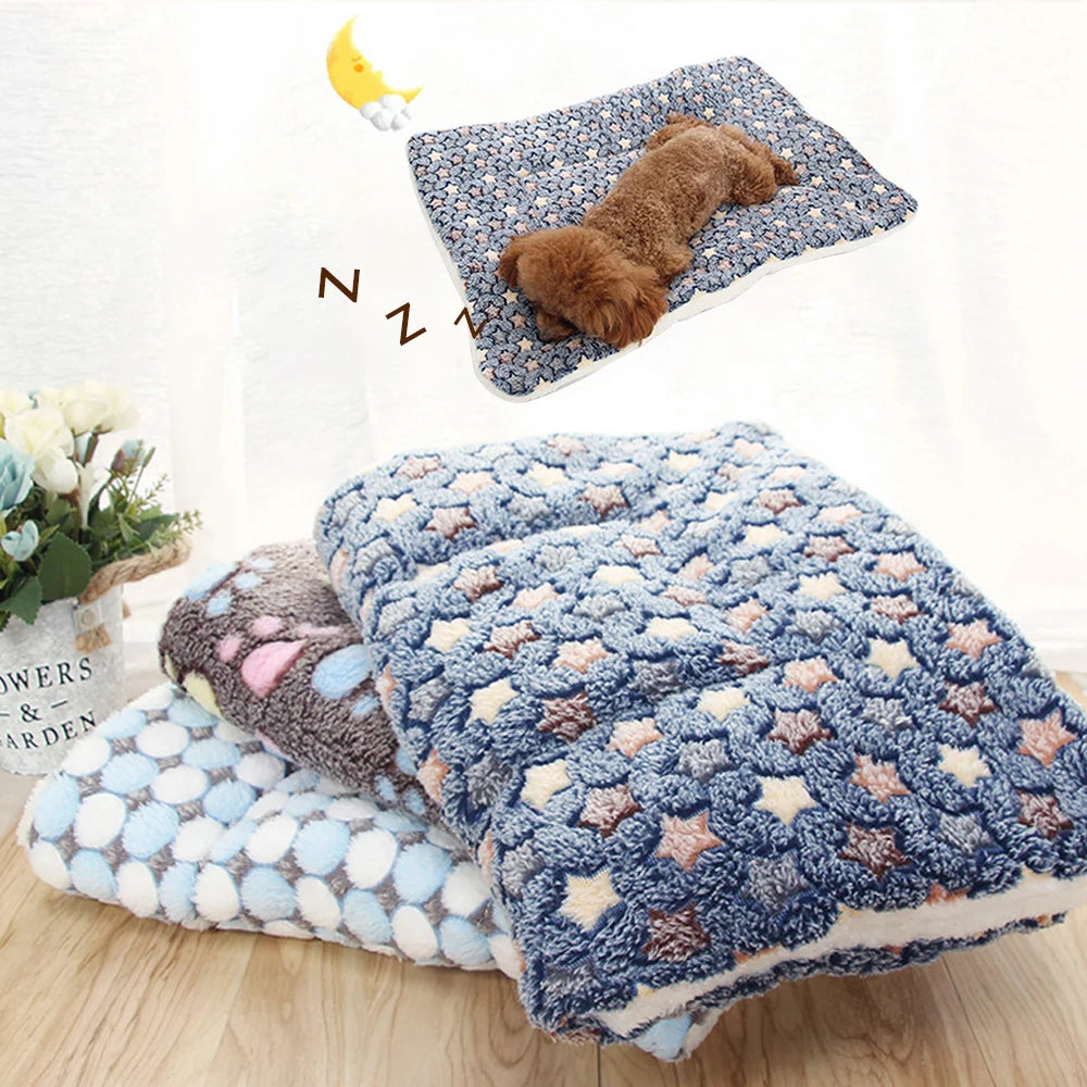 Winter Warm Dog Bed Soft Fleece Pet Blanket Cat Litter Puppy Sleep Mat Lovely Mattress Cushion for Small And Large Dogs 5 Size