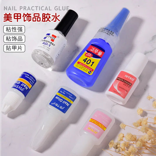 5pcs1 Set Nail Glue Mxbon Taiwan Powder Byb401 Korean Inlaid With Drill And Stuck With Fake Pieces For False Nails Strong Hold