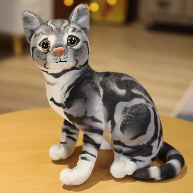 Realistic Cat Plush Toys Children Home Decoration