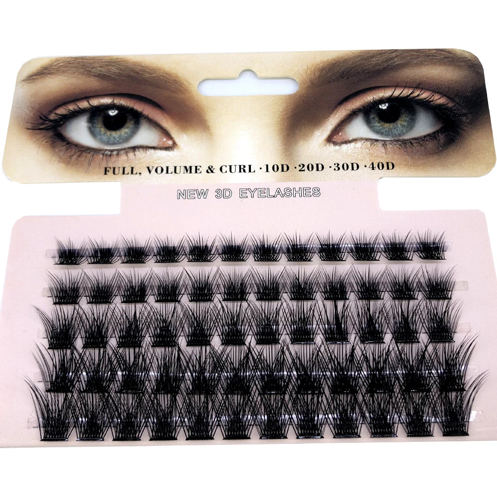 New 60 Clusters 30-50D False Eyelashes DIY Clusters False Eyelashes Segmented Natural Eyelashes Use Simple Eyelash Extensions