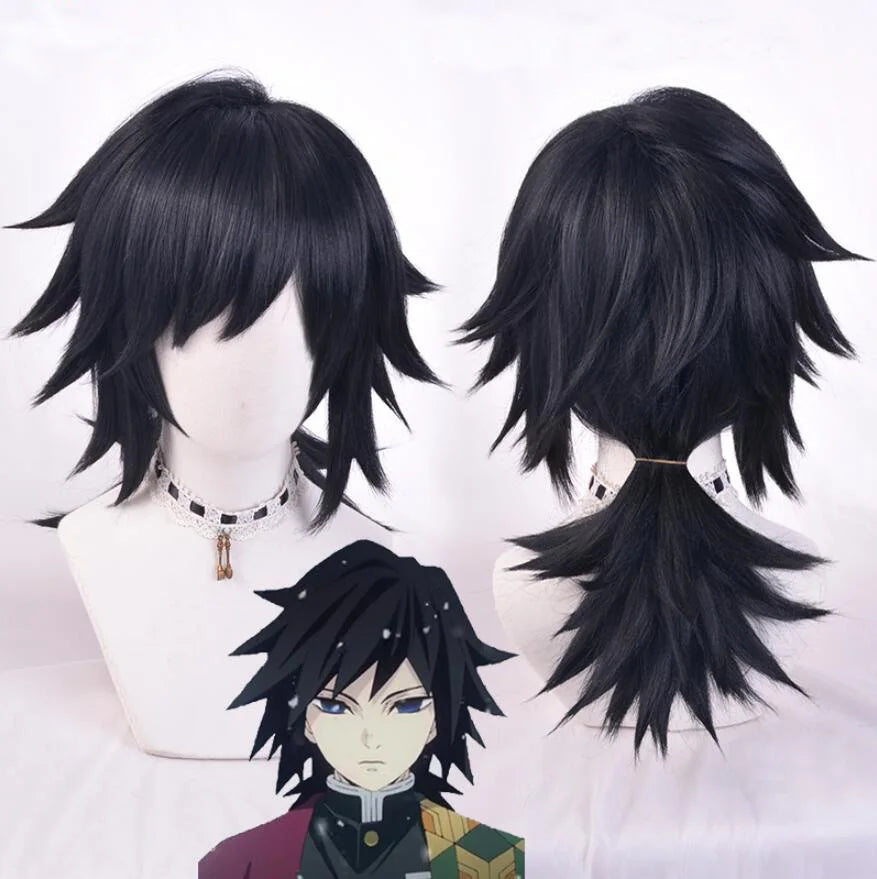 Kochou Shinobu : Kimetsu no Yaiba Cosplay Kamado Nezuko Role Playing Wigs Halloween Cosplay Wigs Tanjirou