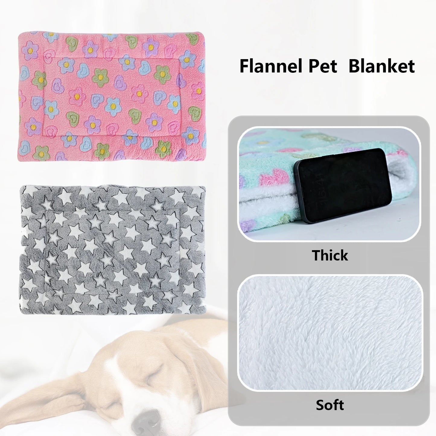 Pet Dog bed mat Thickened Flannel Soft comfort Dog Blanket Winter Warm Cute Cat bed mat Machine washable Cat Blanket Pet supplie