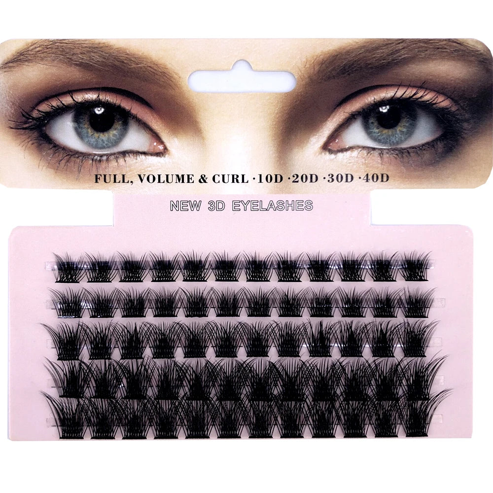 New 60 Clusters 30-50D False Eyelashes DIY Clusters False Eyelashes Segmented Natural Eyelashes Use Simple Eyelash Extensions