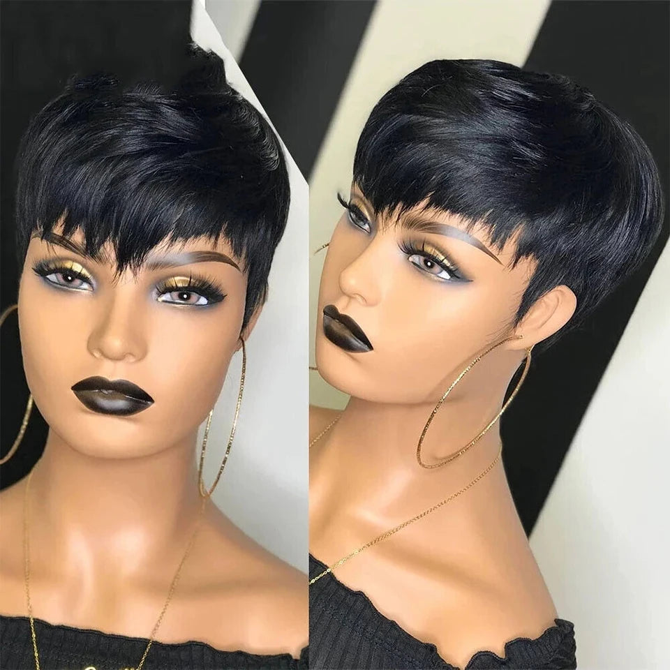 Short Human Hair Wigs Highlight P1B/30 Pixie Cut Straight Brazilian Hair For Black Cheap Rebecca Machine Made Wig Blonde 613