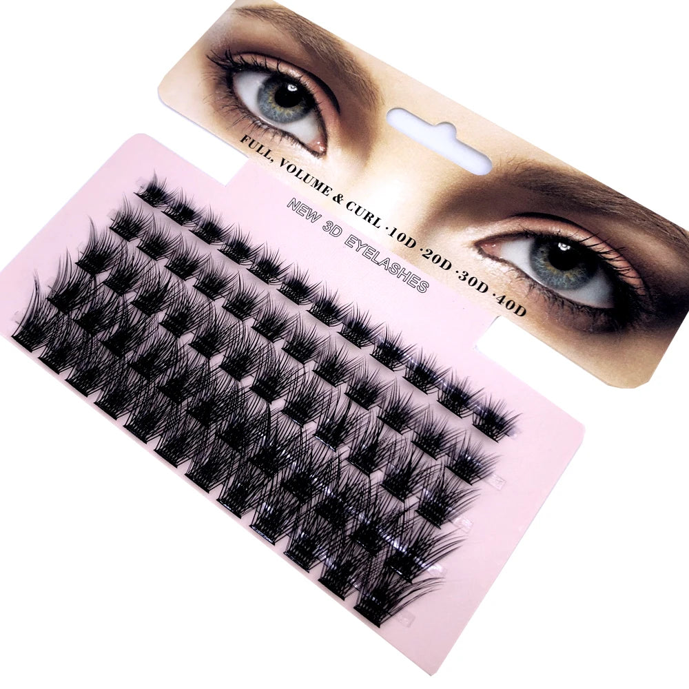 New 60 Clusters 30-50D False Eyelashes DIY Clusters False Eyelashes Segmented Natural Eyelashes Use Simple Eyelash Extensions