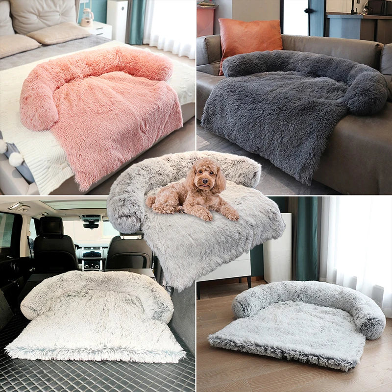 Winter Plush Dog Bed Warm Cat Bed Pad Removable Cover Dogs Bed with Zipper Washable Dog Cushion Sofa Bed Puppy Mat for Large Dog