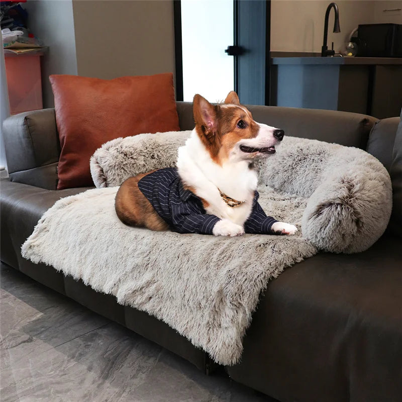 Winter Plush Dog Bed Warm Cat Bed Pad Removable Cover Dogs Bed with Zipper Washable Dog Cushion Sofa Bed Puppy Mat for Large Dog