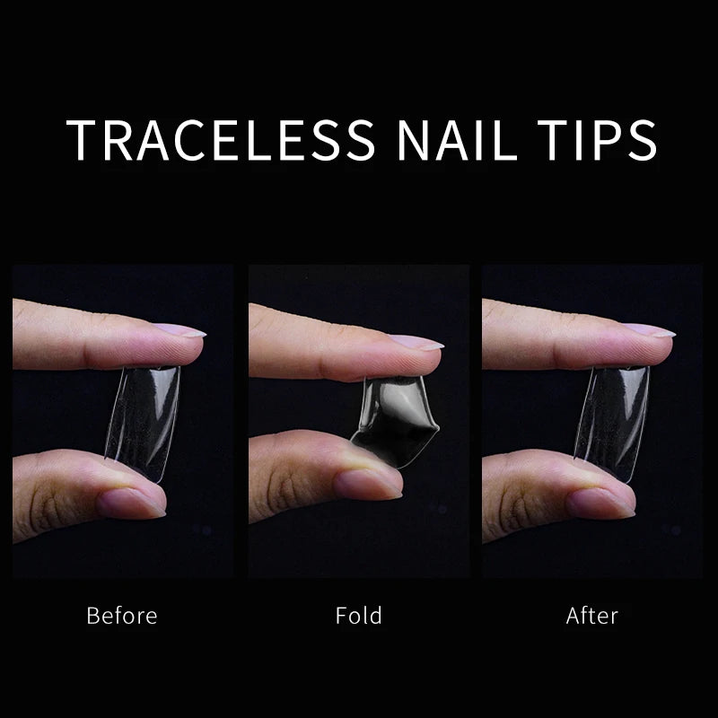 Fake Nails False Nail Acrylic American Capsule Gel Shot Artificial Transparent for Frence Fingernails Coffin Full Cover Tips