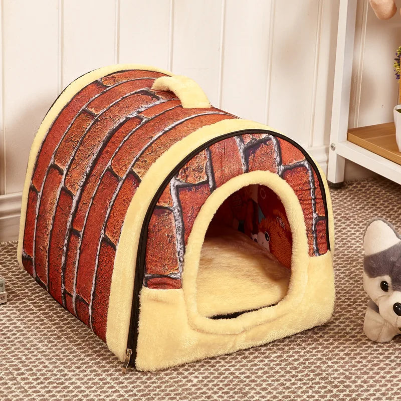 Dog Pet House Dog Bed For Dogs Cats Small Animals Sleeping Bed Indoor Soft Cozy Dog Cave Bed Foldable Removable Warm Cats Kennel