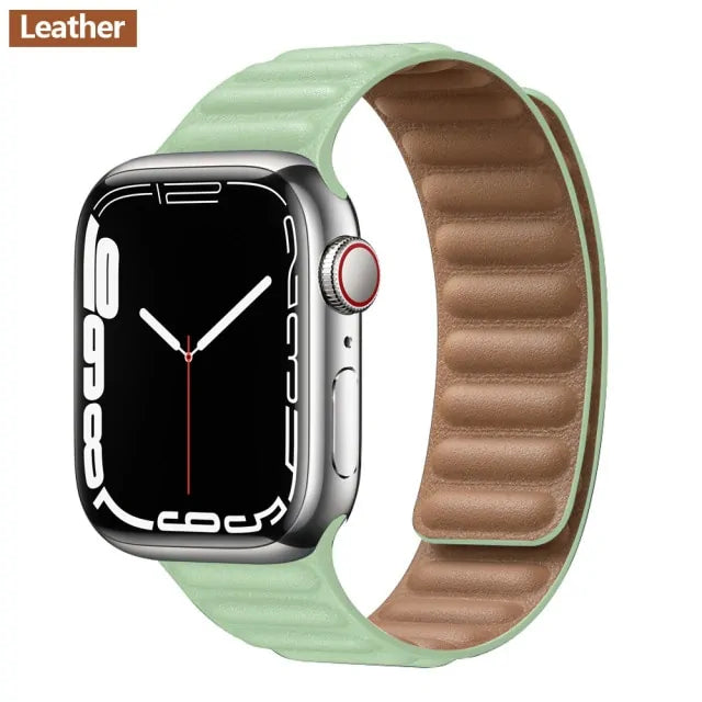 Leather Link Magnetic Loop Bracelet iWatch Series