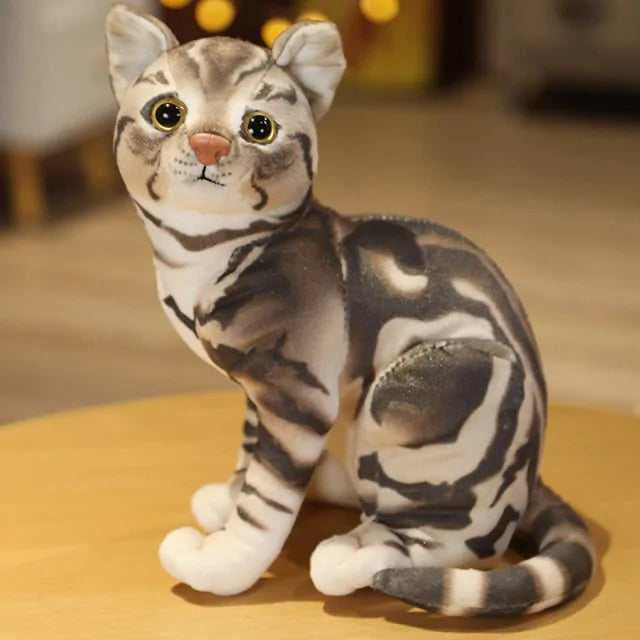 Realistic Cat Plush Toys Children Home Decoration