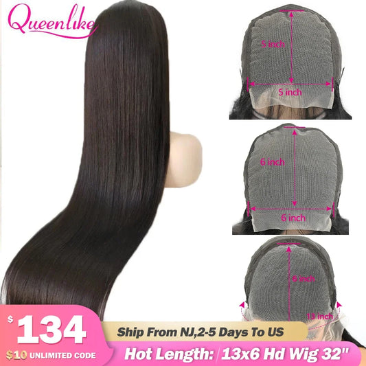 36 34 32 inch 5x5 6x6 Hd Lace Closure Wig 42 40 30 inch Long 13x6 360 Straight Glueless Human Hair Lace Frontal Wigs For Women