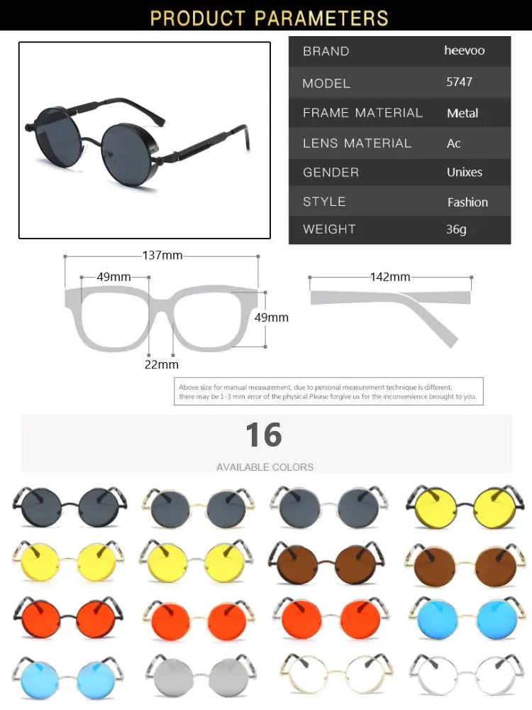 Men and Women Fashion Round Sun Glasses